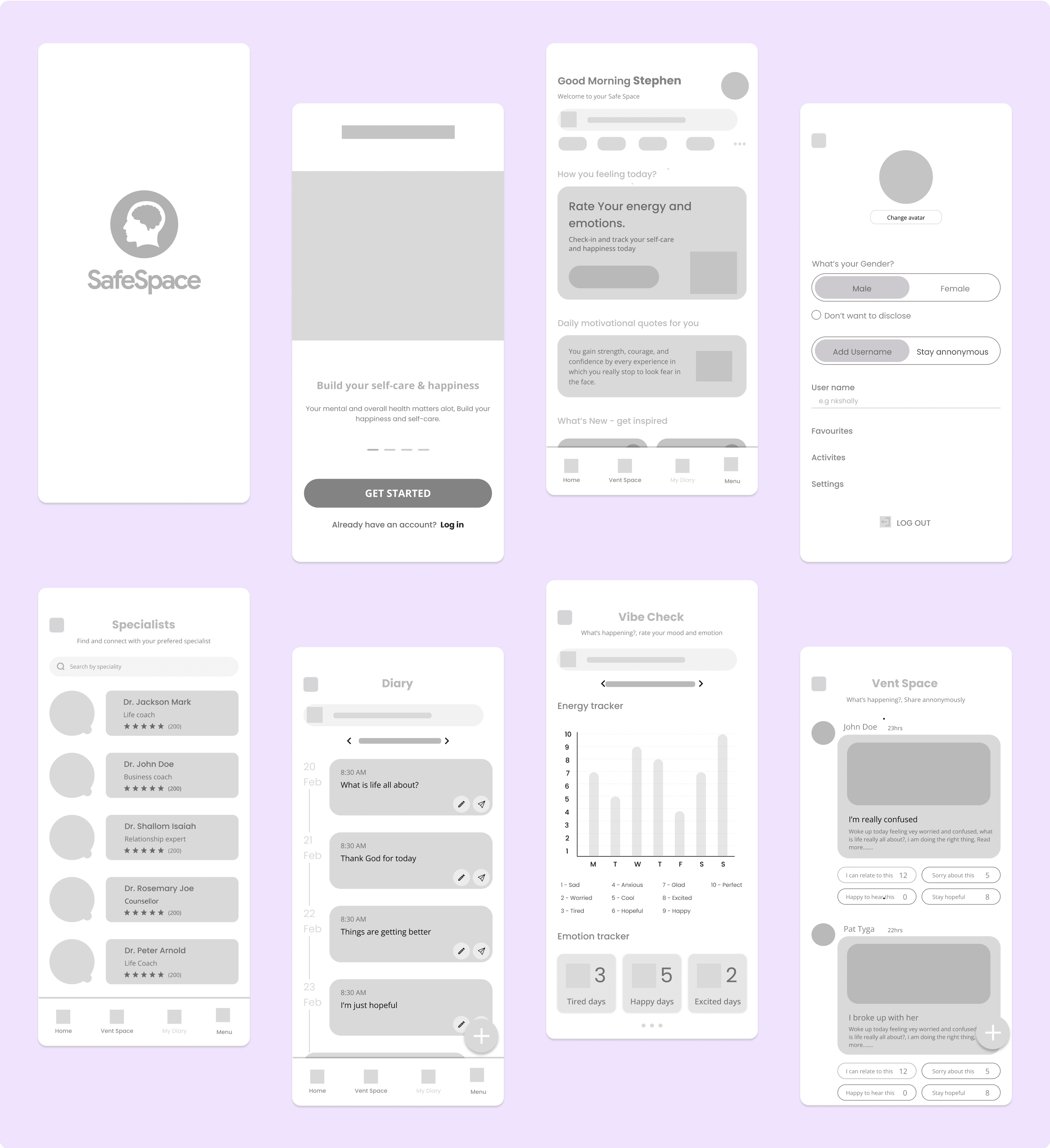 Low Fi Wireframes
